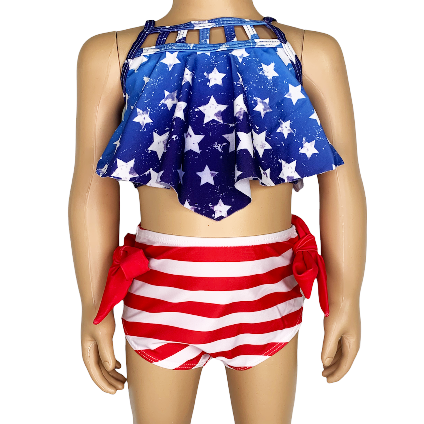 AnnLoren - 4th of July Girls Swim suit Kids Swimwear American Tankini : 5T