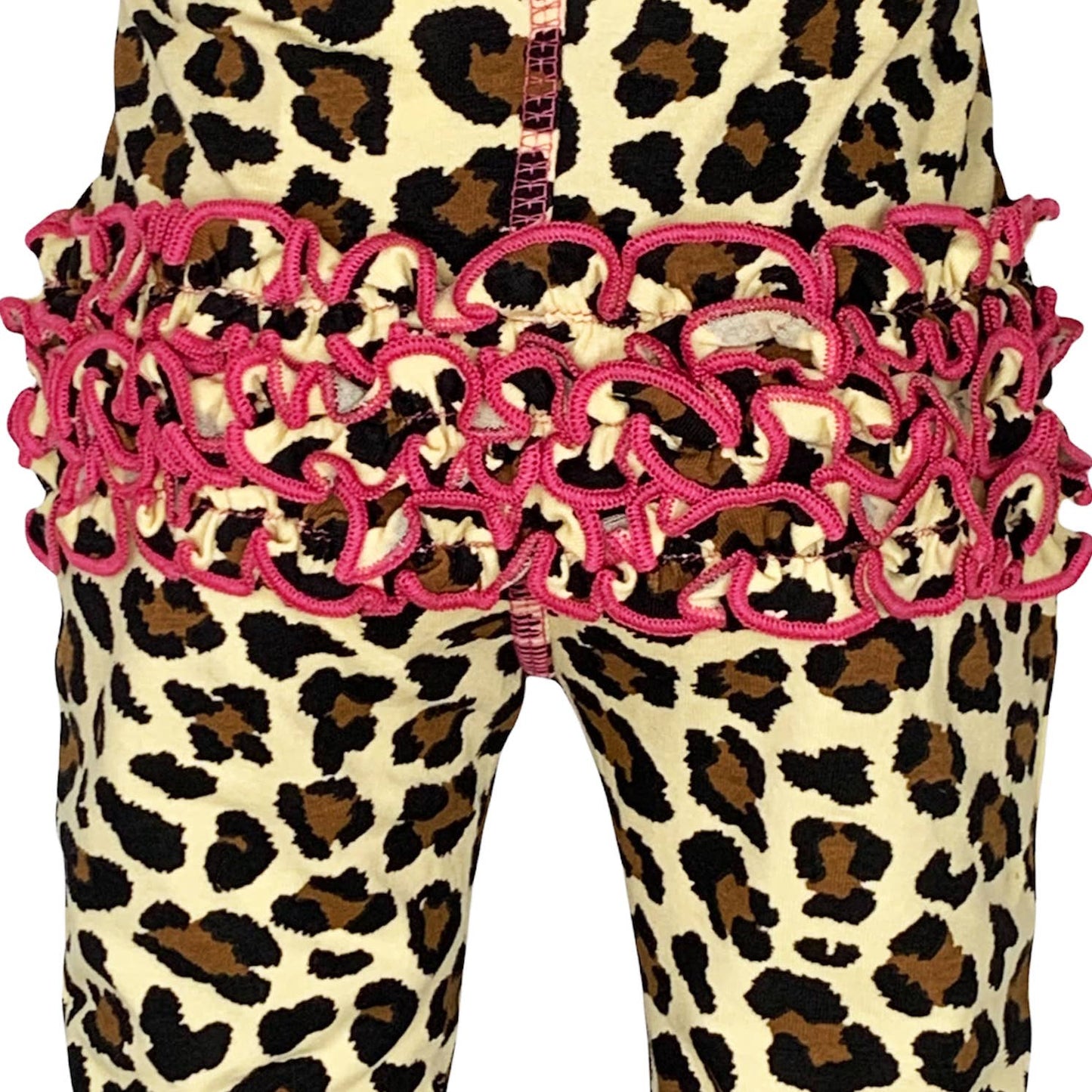 AnnLoren - AnnLoren Girls Leopard Ruffle Butt Leggings Kids Clothes PP: 12-18 Mo