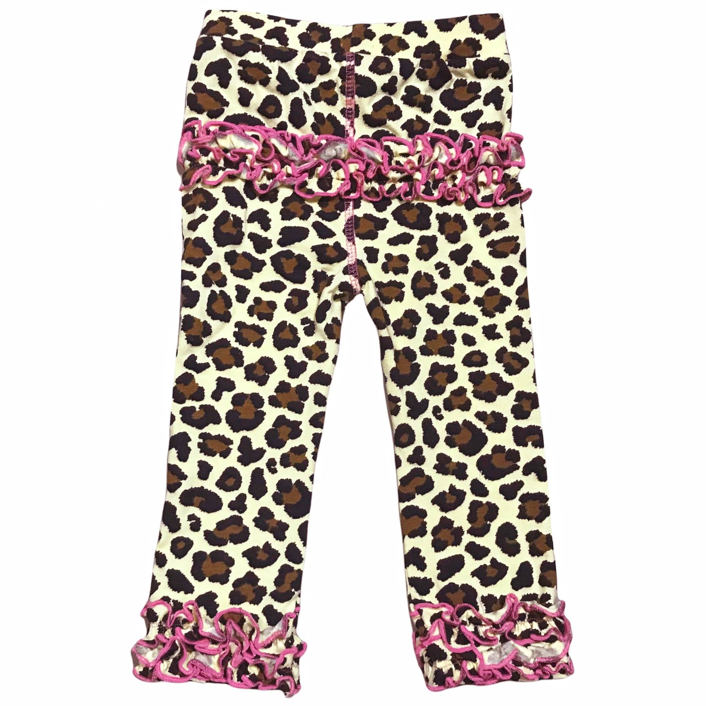 AnnLoren - AnnLoren Girls Leopard Ruffle Butt Leggings Kids Clothes PP: 4-5T