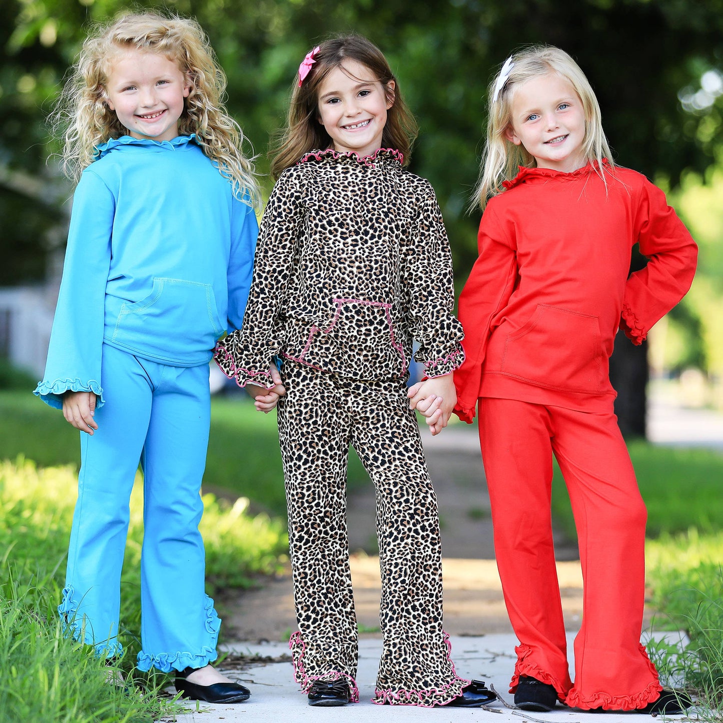 AnnLoren - AnnLoren Girls Leopard Hoodie Track Suit Sweatshirt Sz 6: 6-6X