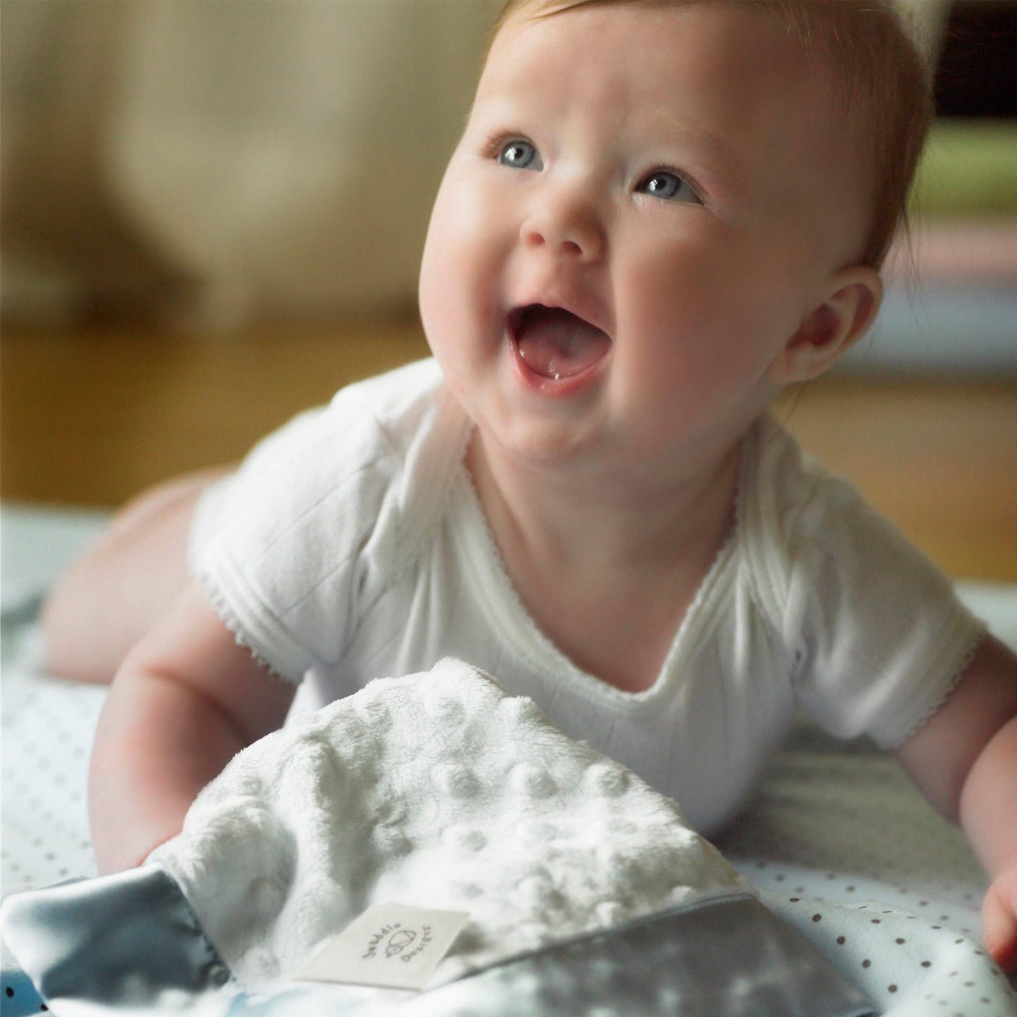Plush Dot Baby Lovie, Sterling