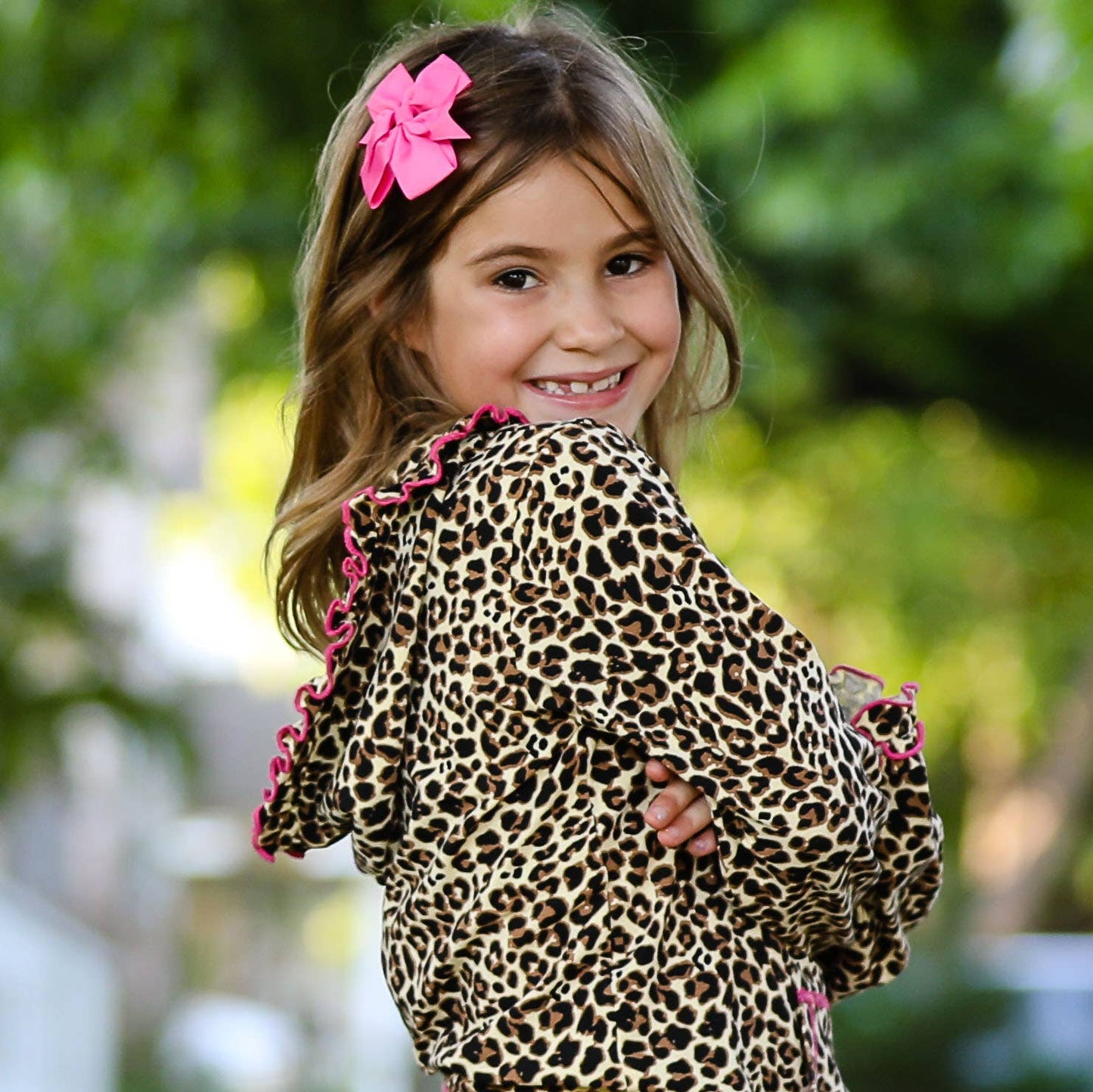 AnnLoren - AnnLoren Girls Leopard Hoodie Track Suit Sweatshirt Sz 6: 6-6X