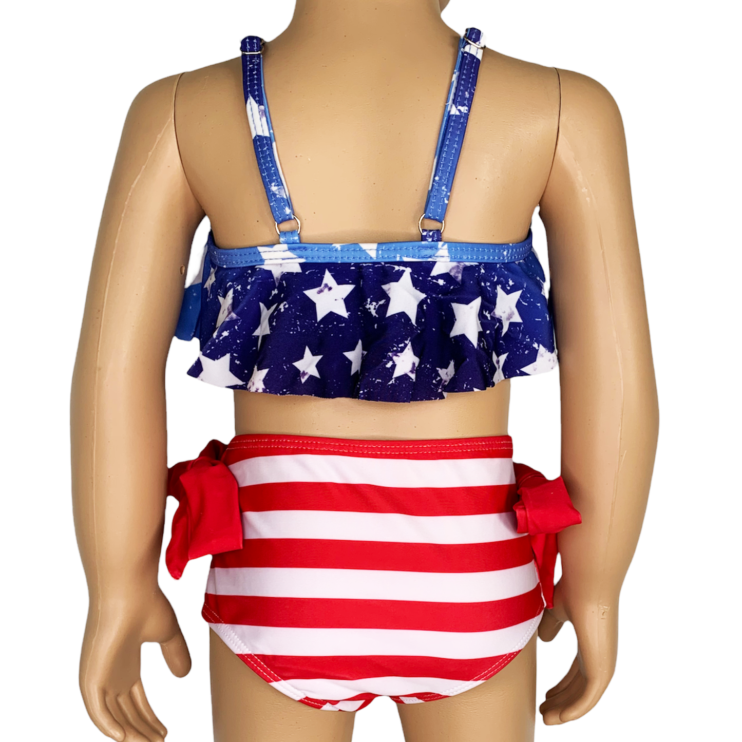 AnnLoren - 4th of July Girls Swim suit Kids Swimwear American Tankini : 5T