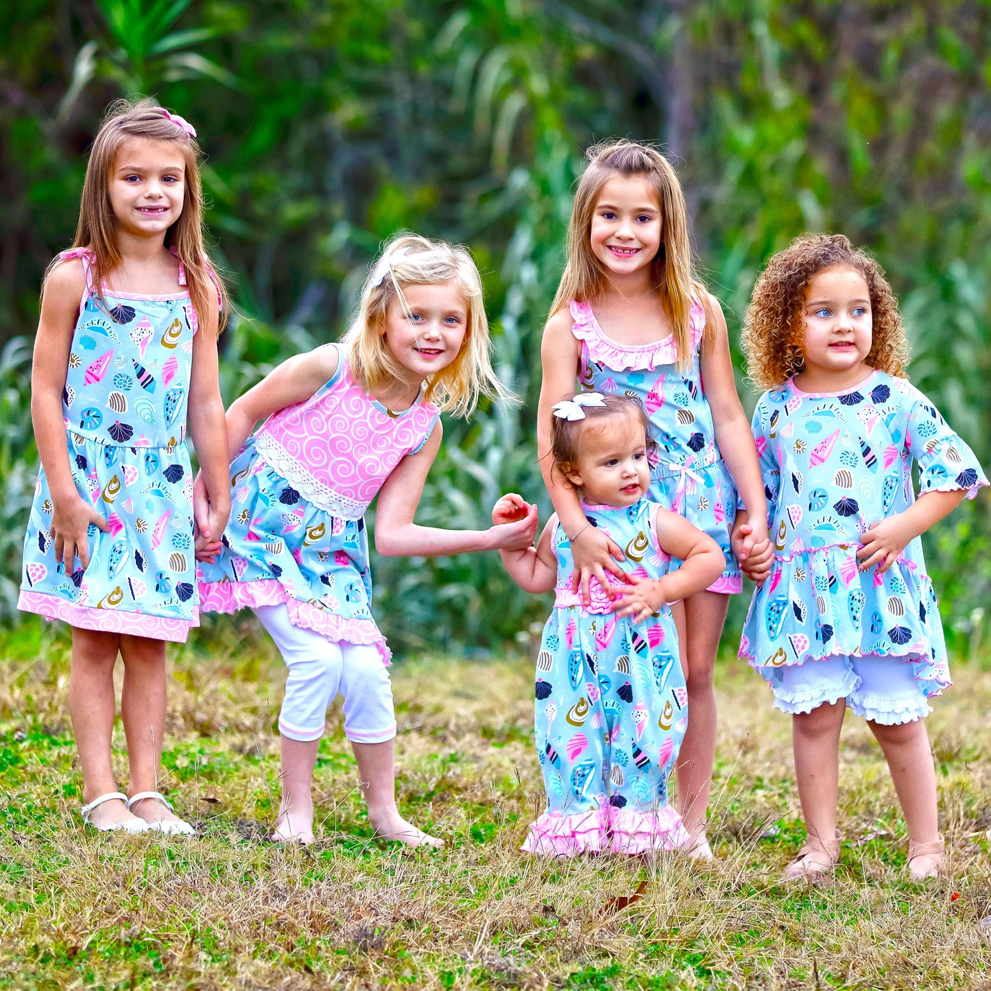 AnnLoren - Girls Seashells Spaghetti Straps Cotton Beach Sun Dress: 2-3T