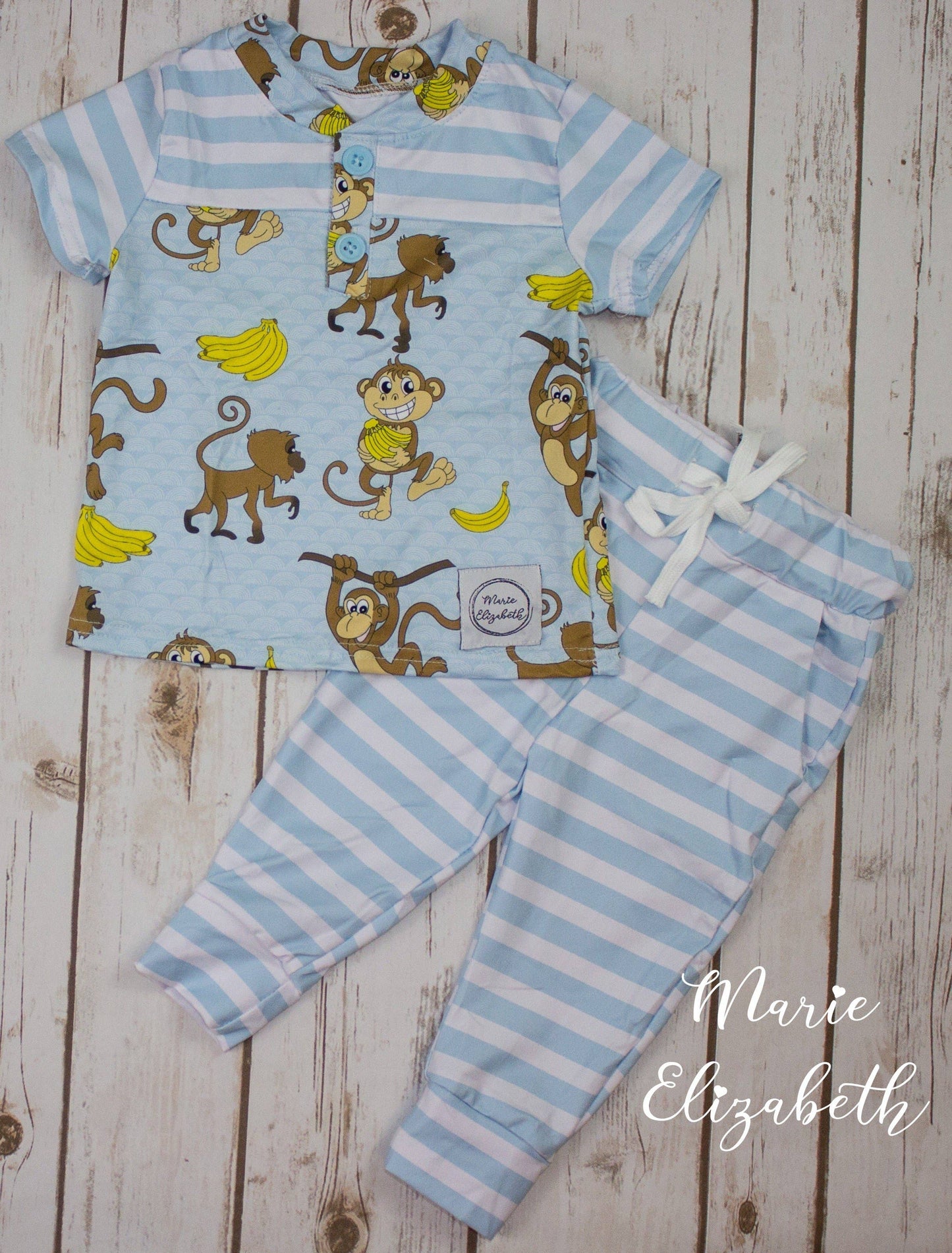 Marie Elizabeth - Monkeys and Bananas Boy’s Set