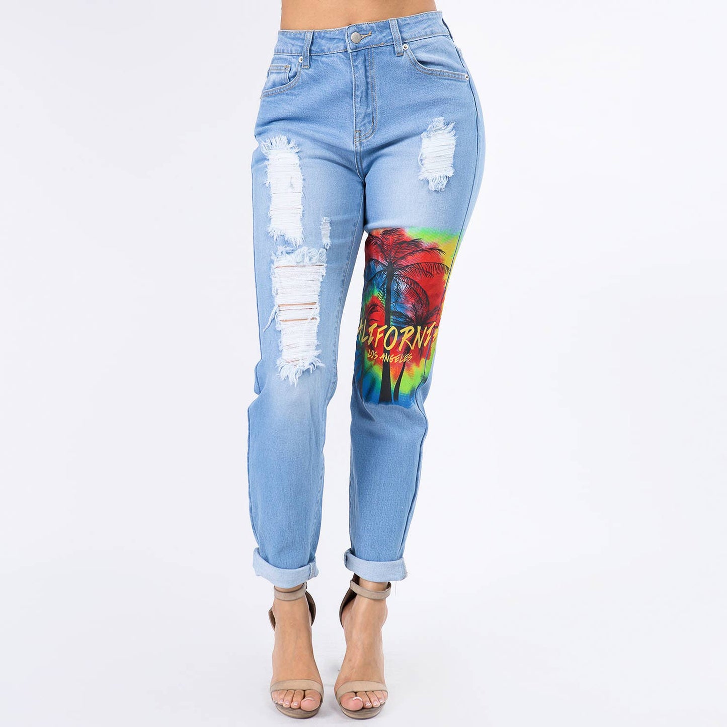 American Bazi - CALIFORNIA PAINTING SLIM STRAIGHT JEANS-RJH30085