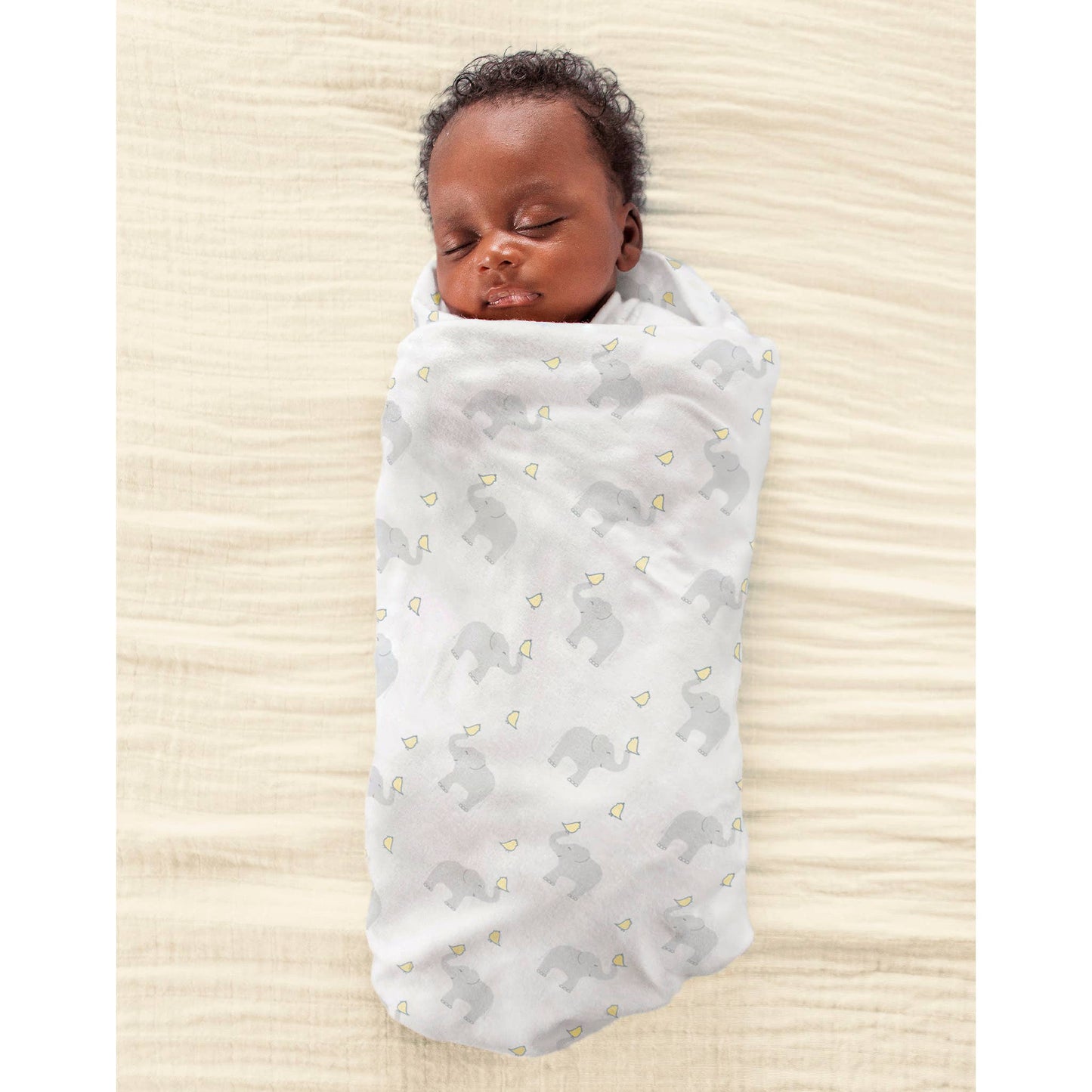 Ultimate Swaddle Blanket, Elephant & Chickies, Pastel Yellow