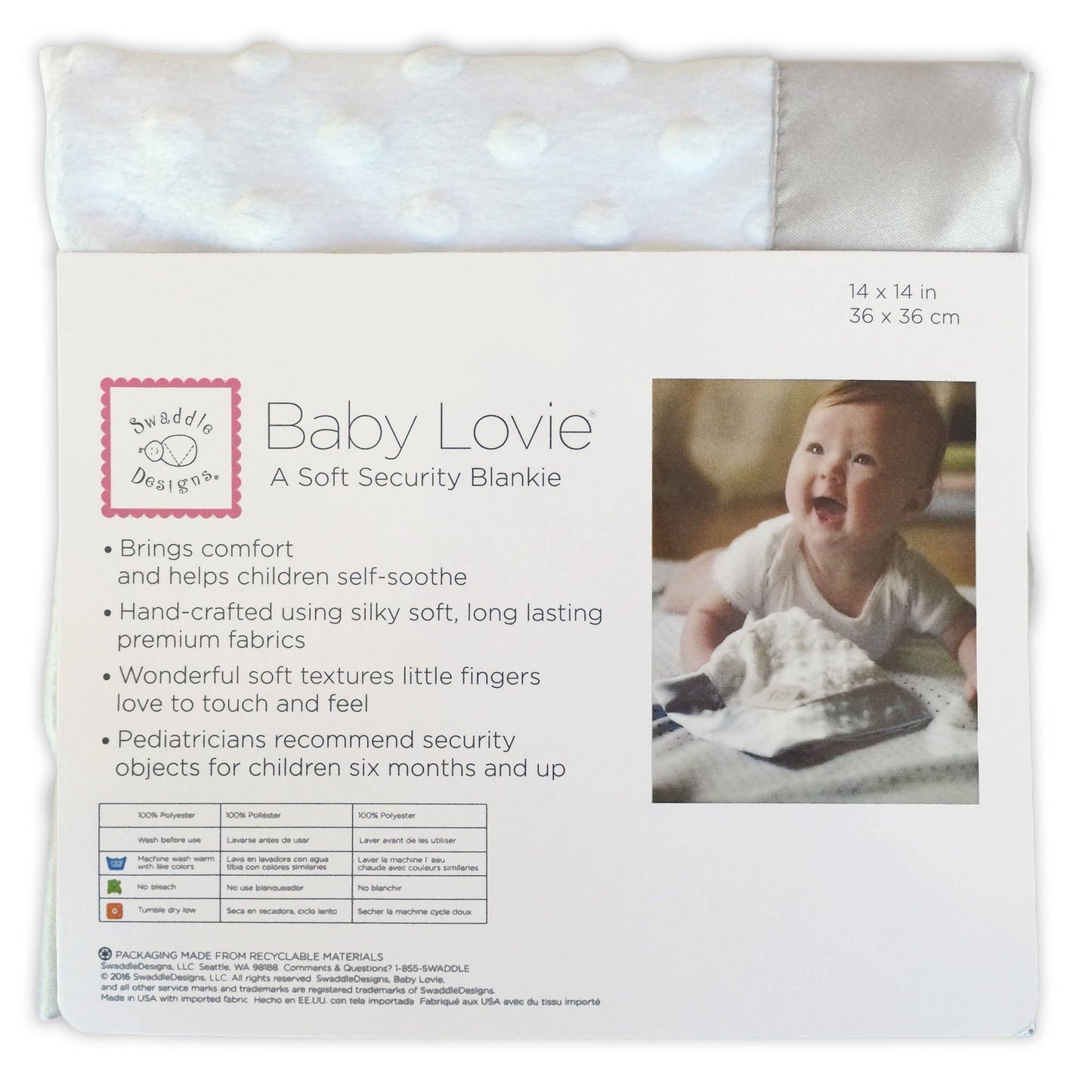 Plush Dot Baby Lovie, Sterling