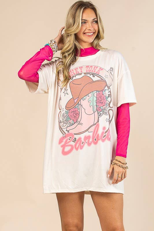 Avery - AV1202-EMME WESTERN BABIE GRAPHIC T-SHIRT DRESS
