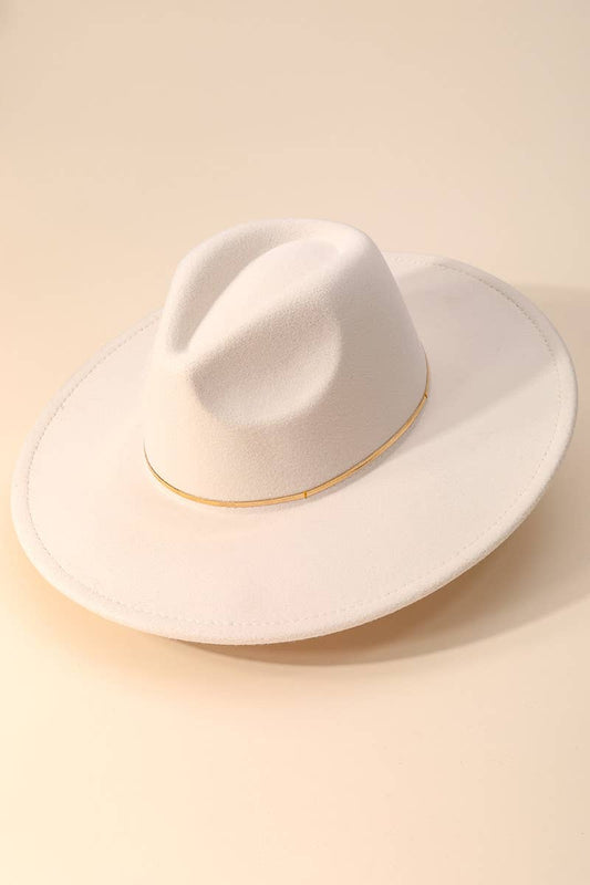 Anarchy Street - Flat Brim Herringbone Chain Fedora Fashion Hat