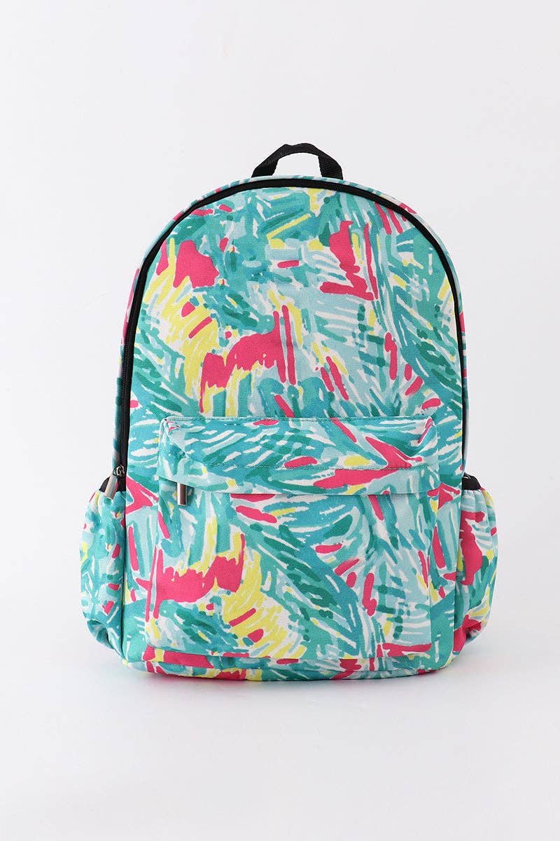 Honeydew - Green lily print backpack