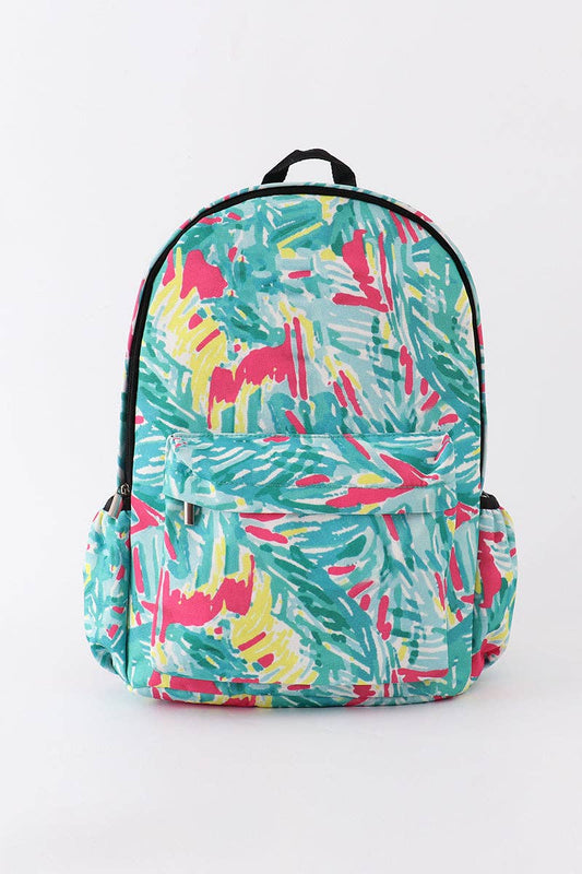 Honeydew - Green lily print backpack