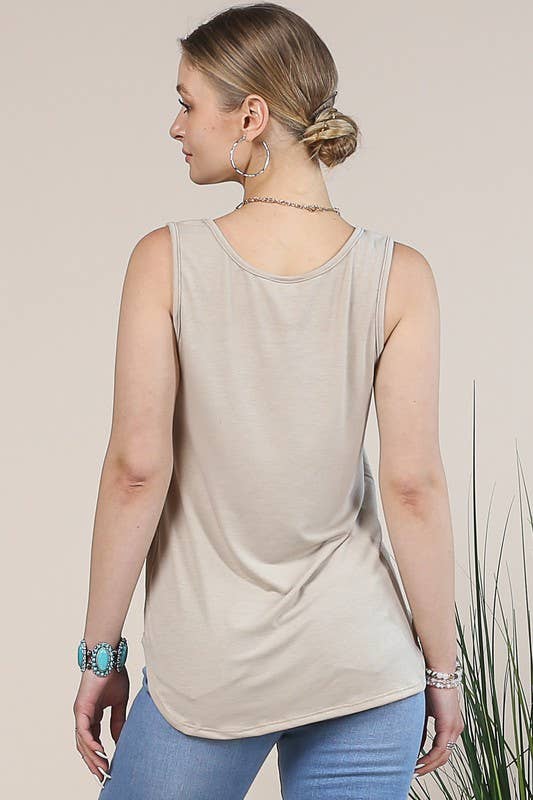 Avery - AV196-MILLER COWBOY GRAPHIC SCOOP NECK SLEEVELESS TOP