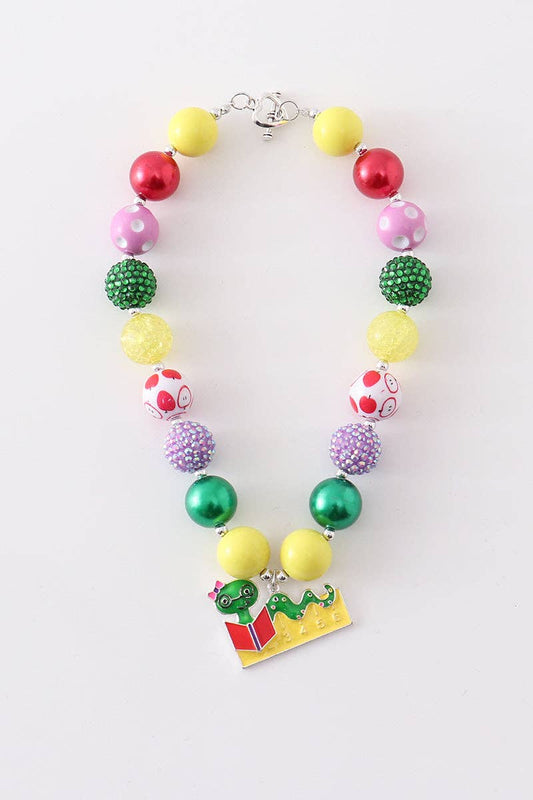 Honeydew - Back to school bubble chunky necklace