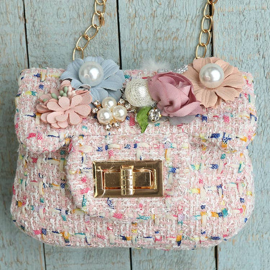Sparkle Sisters by Couture Clips - Tweed Flower Purse